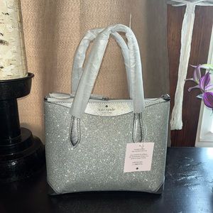 Kate Spade Shimmy Glitter Satchel in Lunar Light